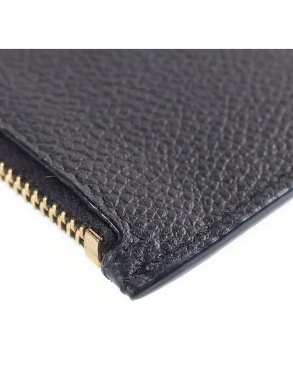 Saint Laurent Paris Embossed Leather Zip Fragment Case Black Coin Purse